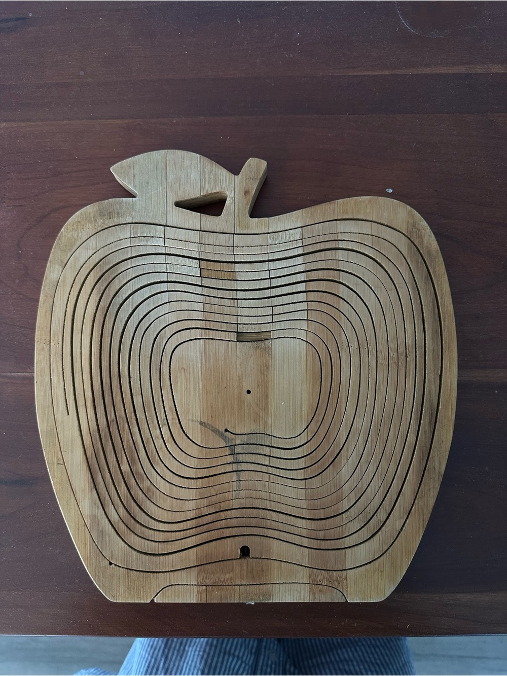 Vintage Wooden Collapsible Apple Fruit Basket - Natural Bamboo - Picture 7 of 11
